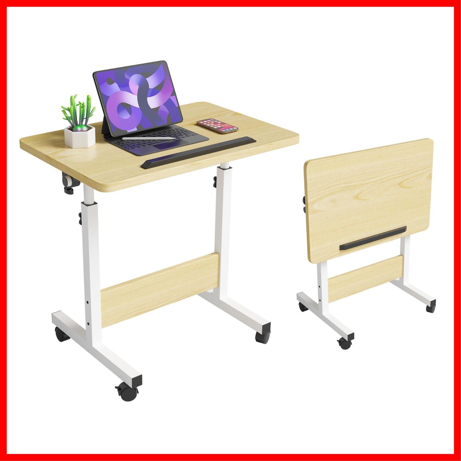 在宅仕事 折りたたみ 昇降式デスク オフィスワークテーブル キャスター