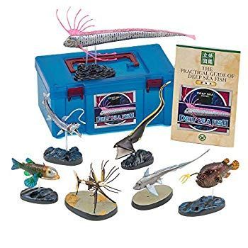 【】(未使用･未開封品) カロラータ 深海魚 フィギュア ( 立体図鑑 ) 魚 リアル フィギュアボックス [解説書/スタンド付き] 食品衛生法クリア 7種 qdkdu57