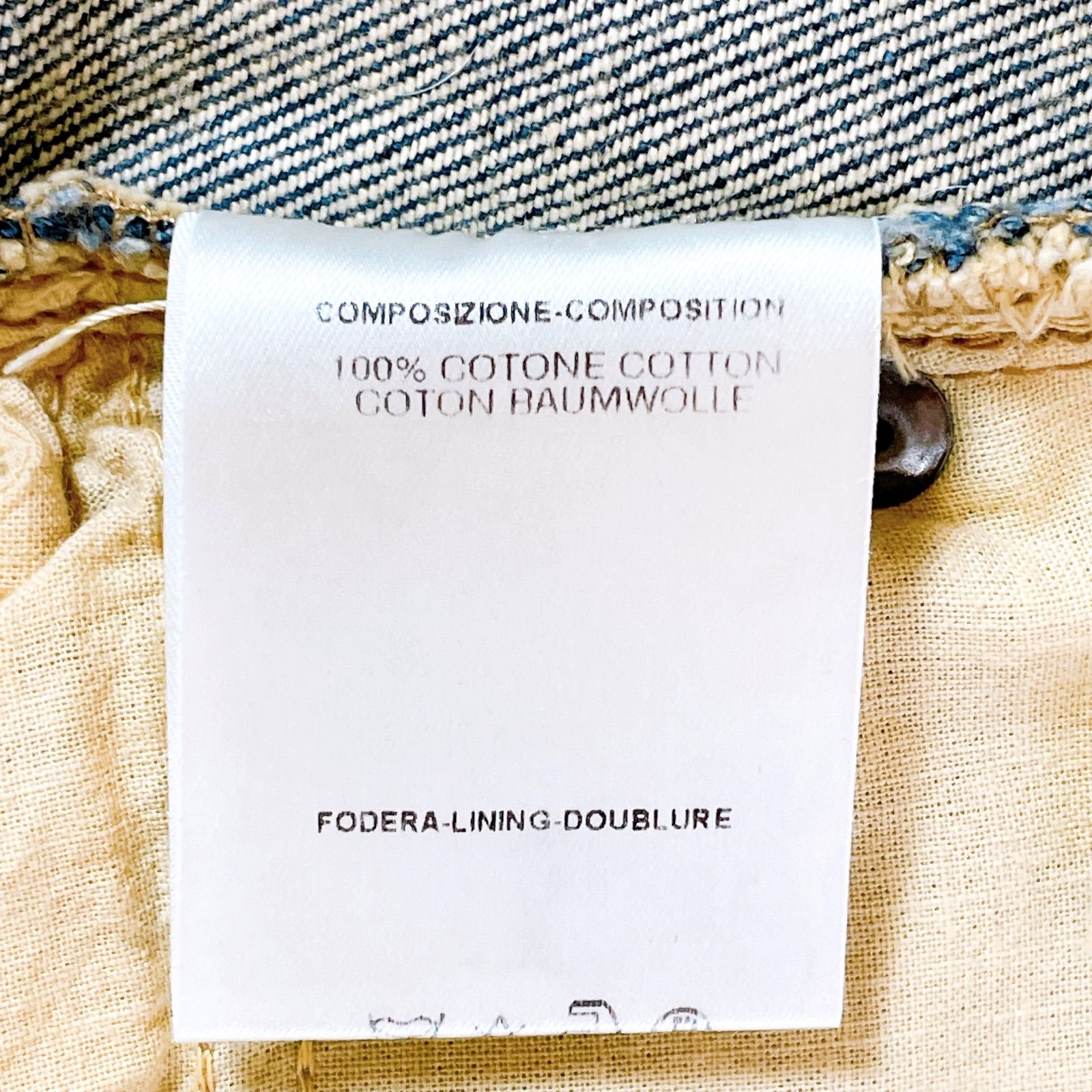 グッチ コットンデニムひざ丈スカート 前スリット ロゴマーク