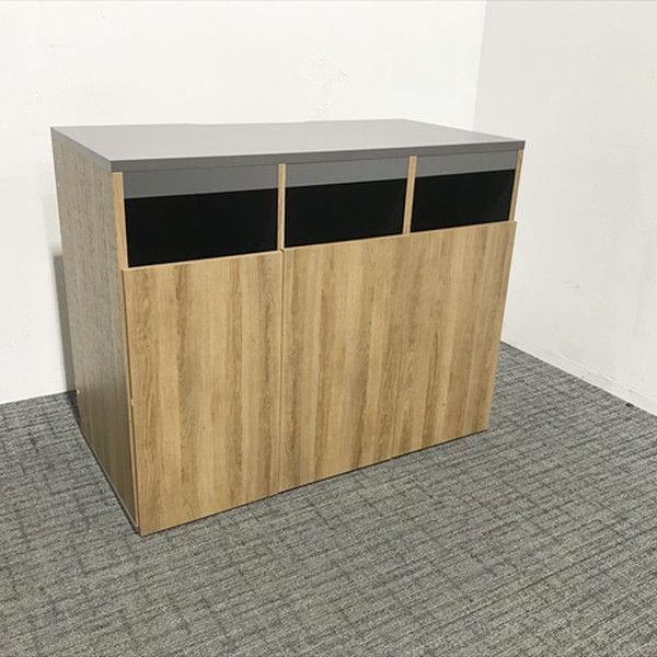 ダストボックス ゴミ箱収納用カウンター 3連タイプ 70L ダークグレー