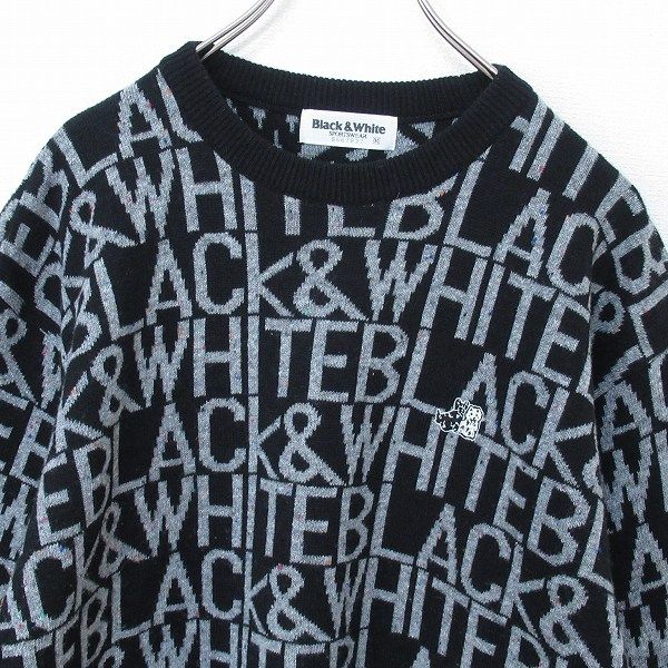 ブラック&ホワイト Black&White ロゴ ニット セーター ゴルフ