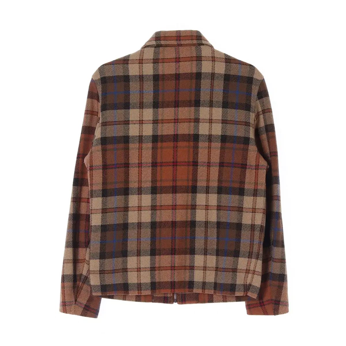 S ZARA(ザラ) キャメル 茶色 チェック ボンバージャケット ジップ 