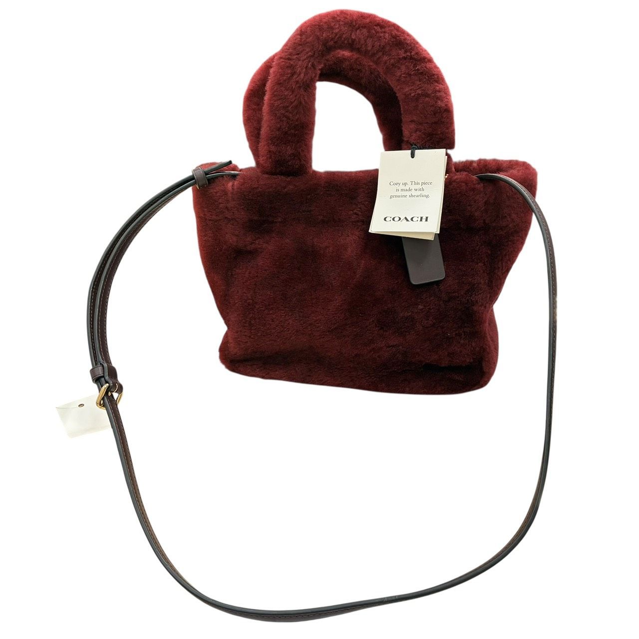 極美品 コーチ COACH スモールトート シアリングバッグ ハンドバッグ