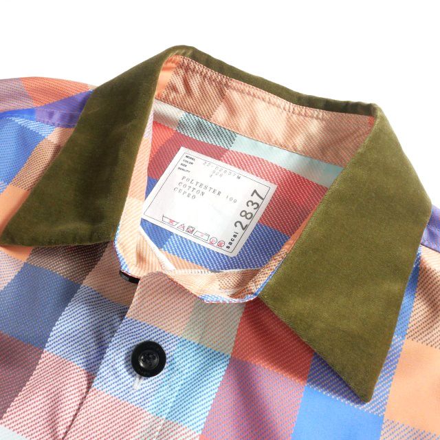 サカイ sacai 22AW Plaid Layered Shirt チェック柄 レイヤードシャツ 長袖 4 マルチカラー 22-02837Ｍ