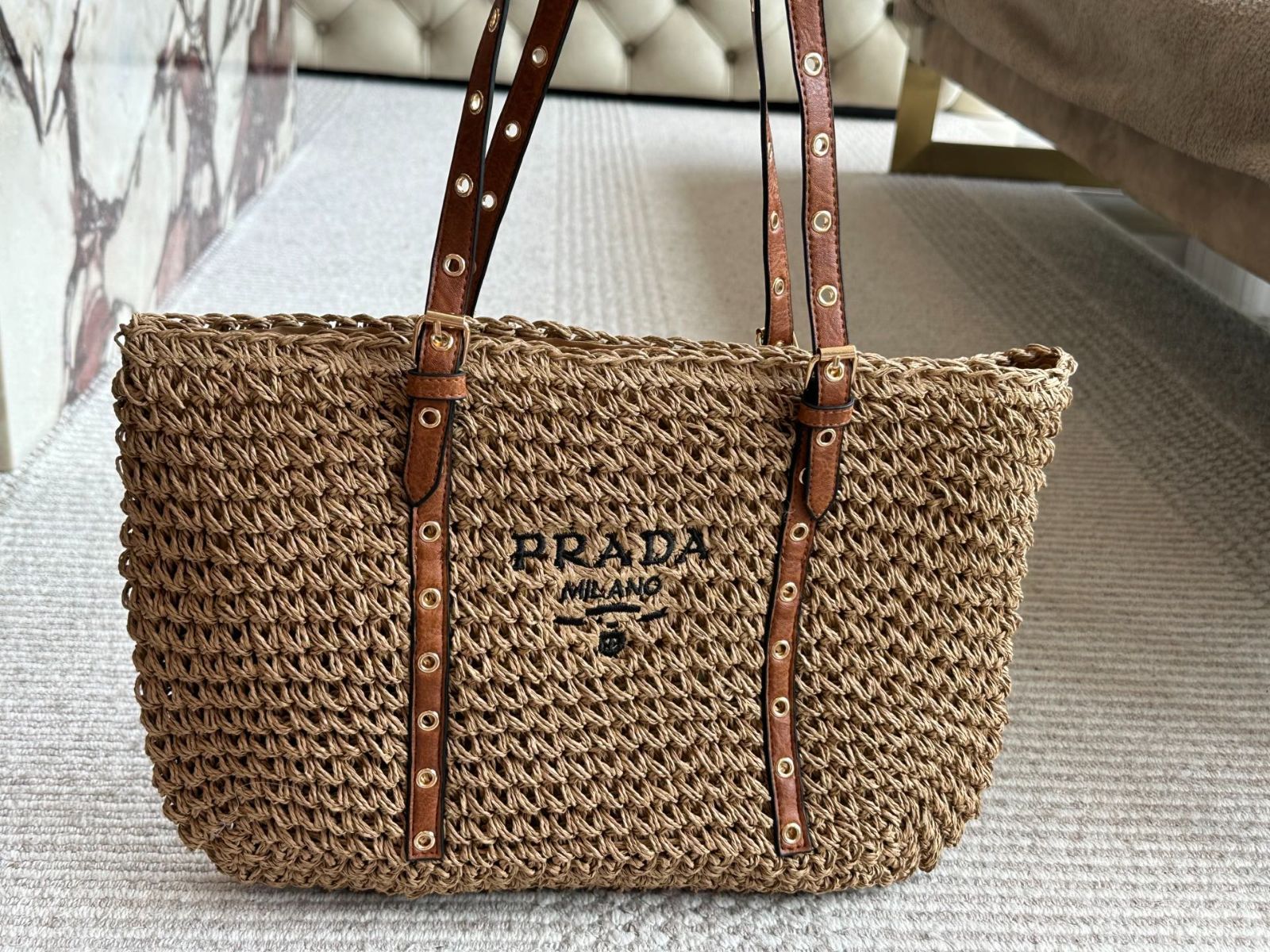 今日特価】Prada Straw Bag プラダ ストローバッグ -WTO輸入5