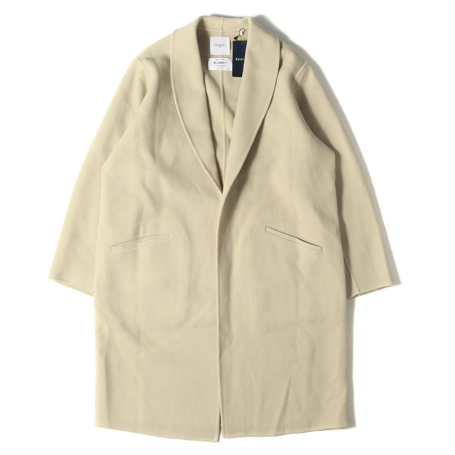 EDIFICE 120s WOOL モッサ ショールカラー ロングコート EDIFICE 120s WOOL モッサ ショールカラー ロングコート