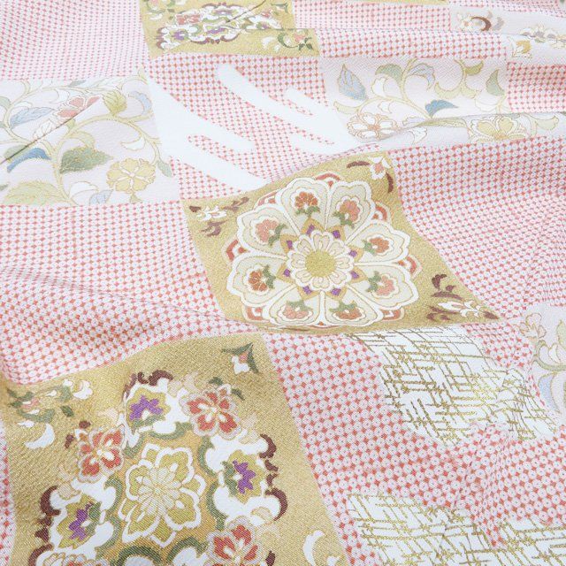 特選 訪問着 着物 未使用 金駒刺繍 吉澤の友禅 ラベル 花菱文 乙女色  