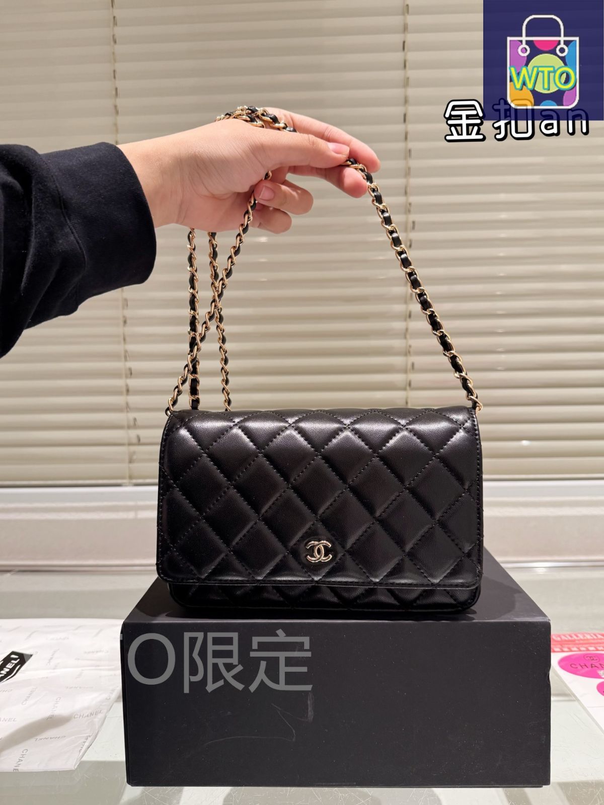 シャネル CAMBON WOC ウォレット オン チェーン CHANEL 牛皮皮革Cambon WOC Wallet On Chain銀扣鏈帶肩背袋