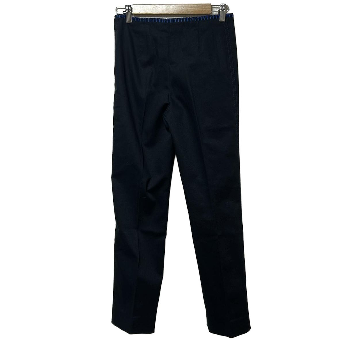 FENDI フェンディ パンツ サイズ38 S レディース - 黒×ブルー フルレングス 刺繍