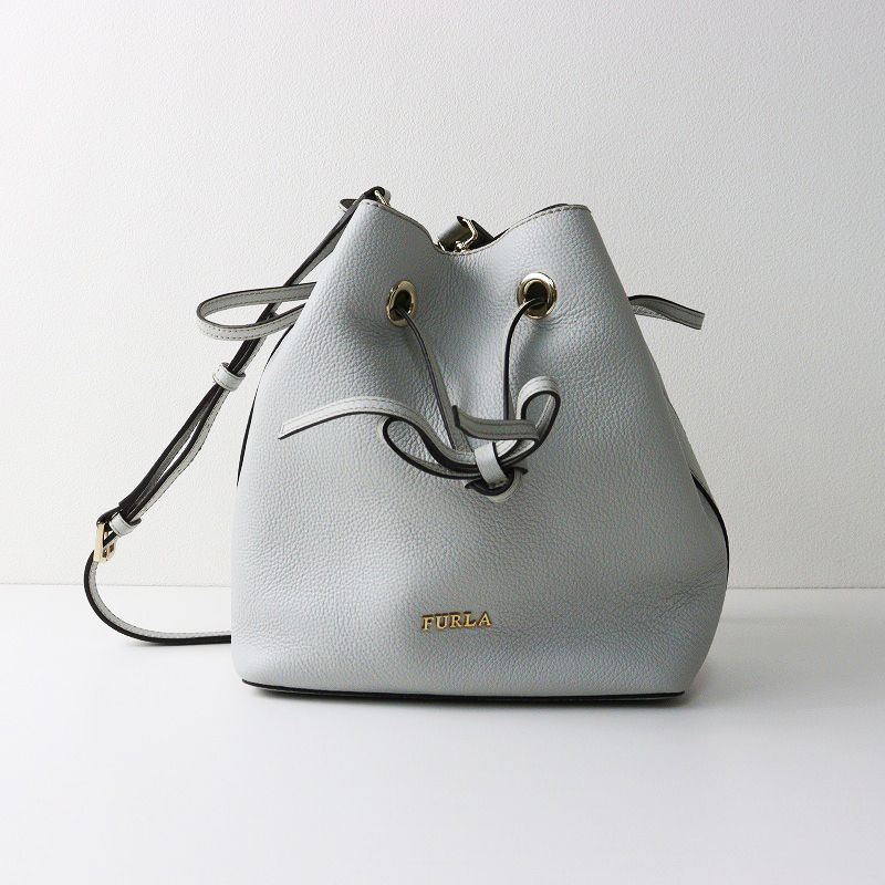 良品 フルラ FURLA コスタンザ2WAY 巾着 レザーショルダーバッグ