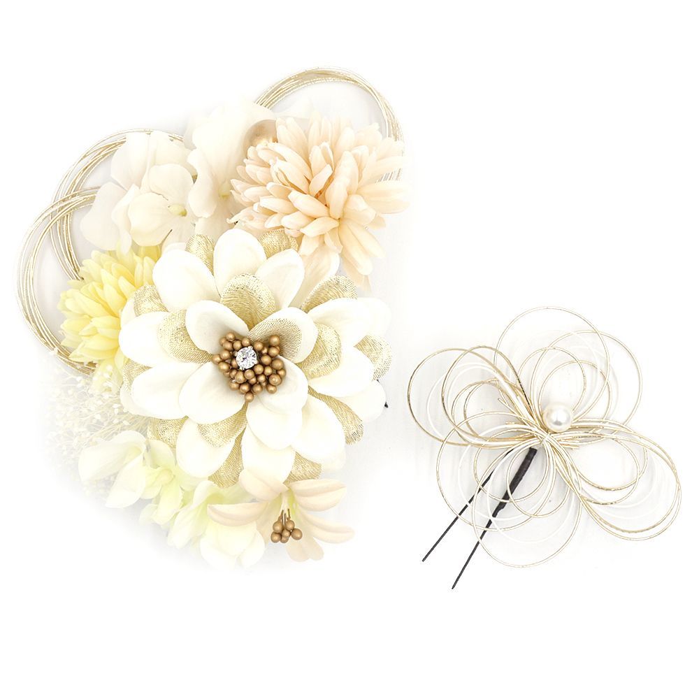 つまみ細工　帯留め　帯飾り　　七五三　成人式　金　花魁　振り袖　着物　帯　パール つまみ細工 帯留め 帯飾り 七五三 成人式 花魁 着物 振り袖 金 パール