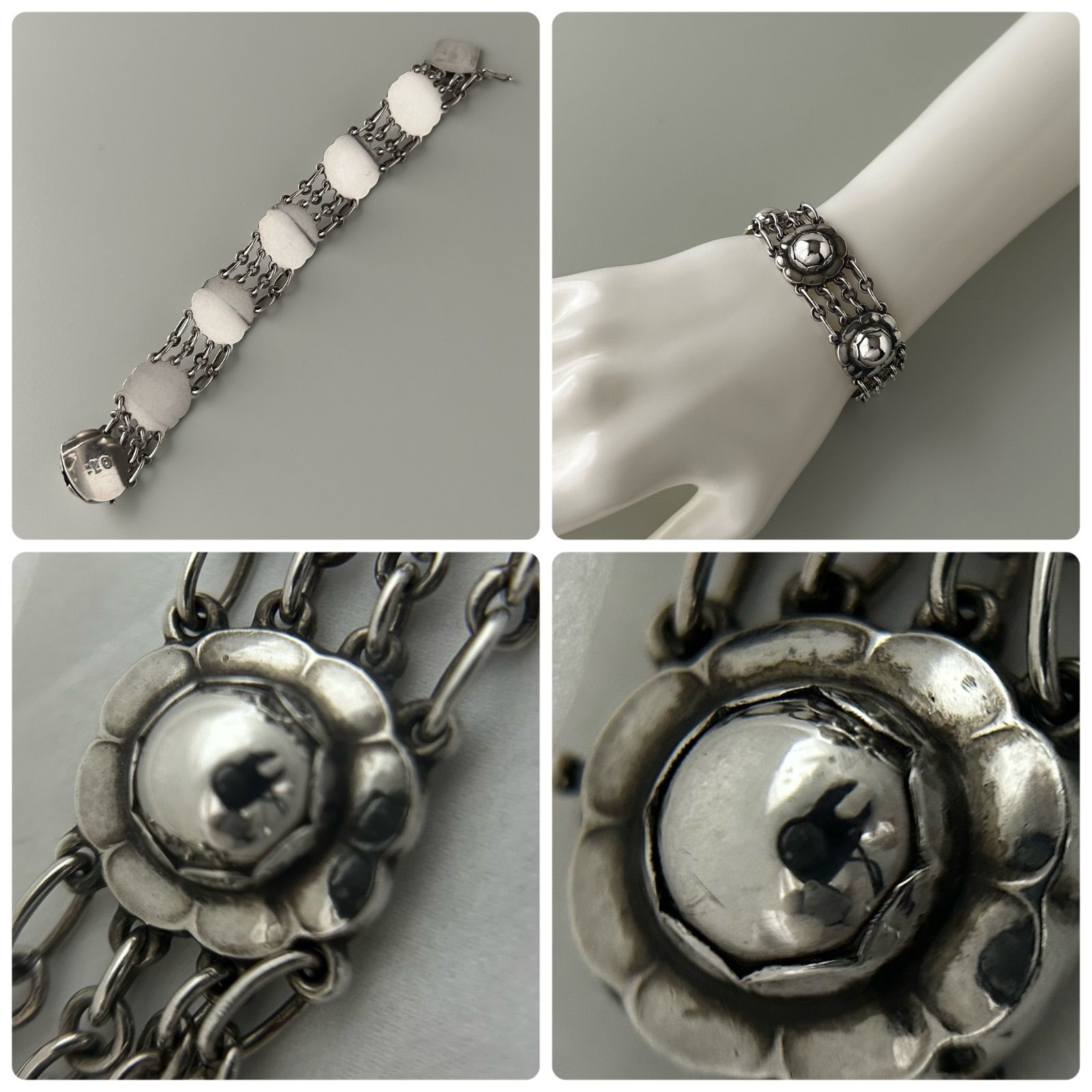   ジョージ ジェンセン　フラワーブレスレットウォッチ GEORG JENSEN 2366 フラワーモチーフ ブレスレット ウォッチ