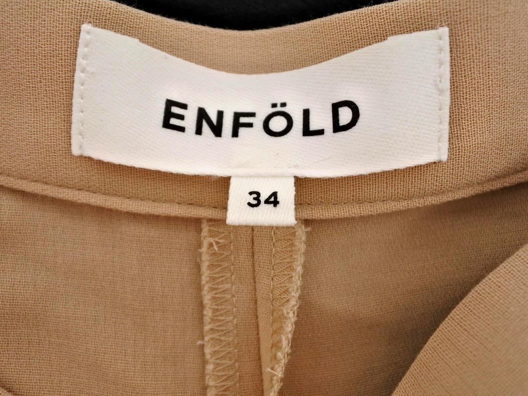 ENFOLD エンフォルド タック ワイド パンツ size34/ベージュ ■◆◎レディース