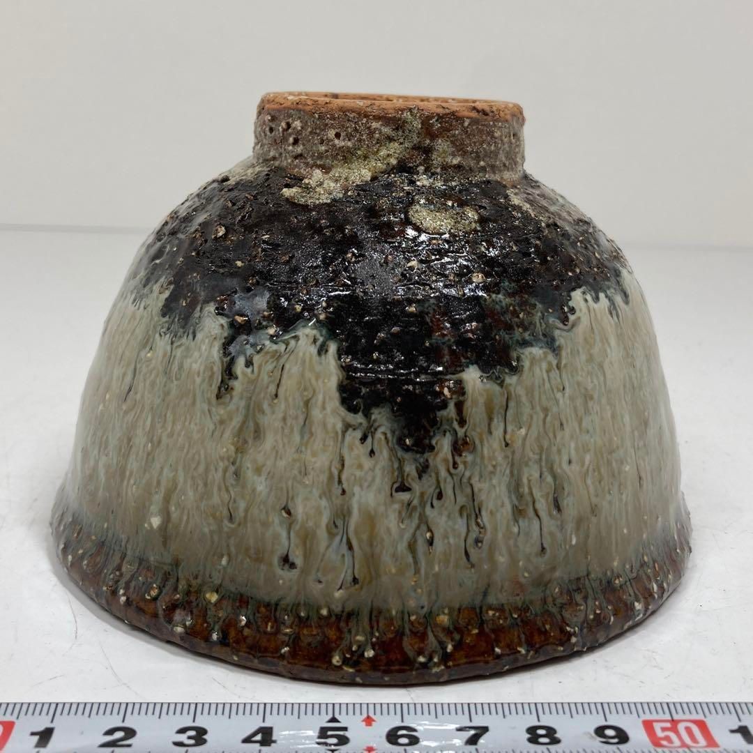 味舌隆司 爪端茶碗 共箱 直径14㎝ 東ま5-1119①