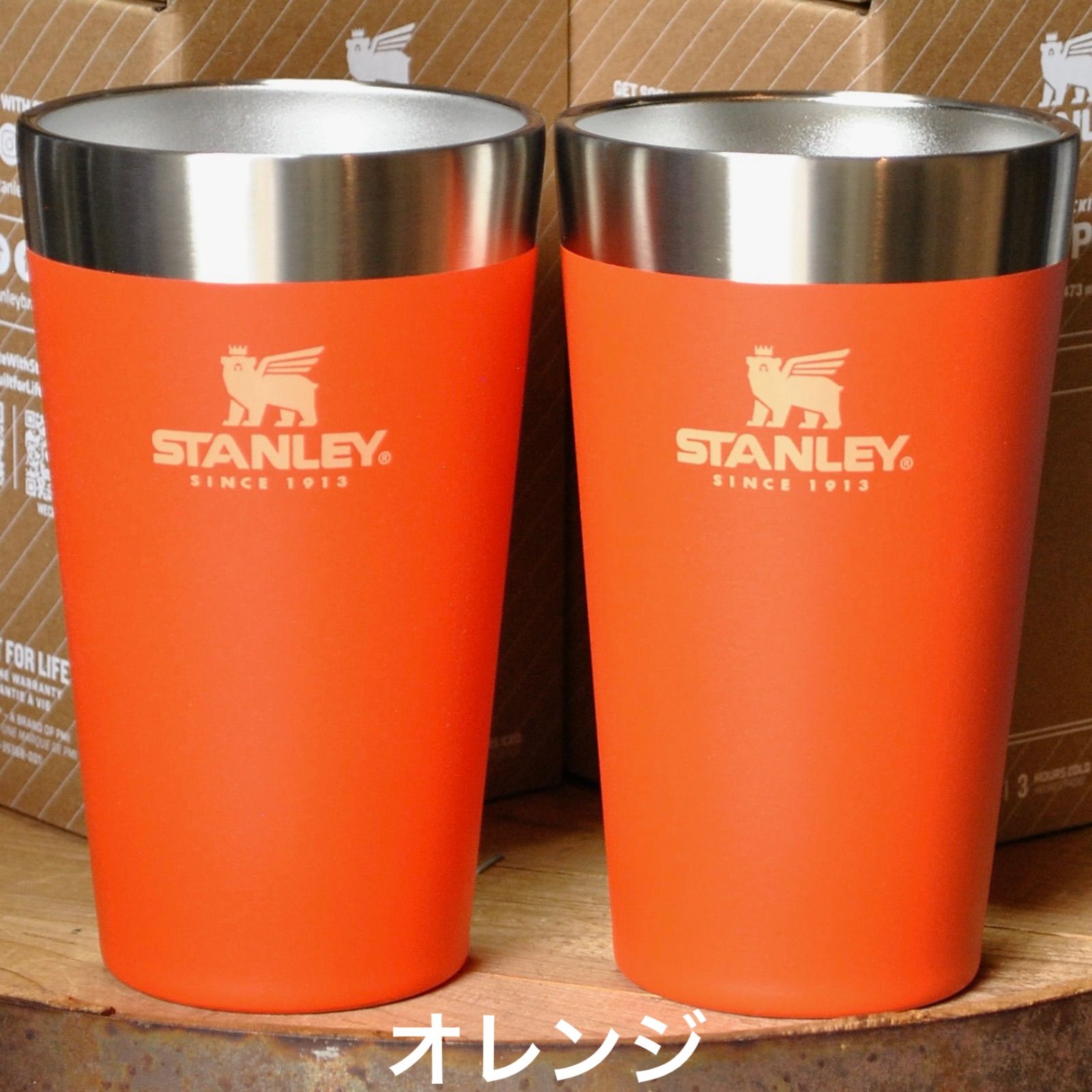 スタンレーSTANLEYスタッキング真空パイント2色セット正規品グリーンオレンジ スタンレーSTANLEYスタッキング真空パイント0.47L【2色セット