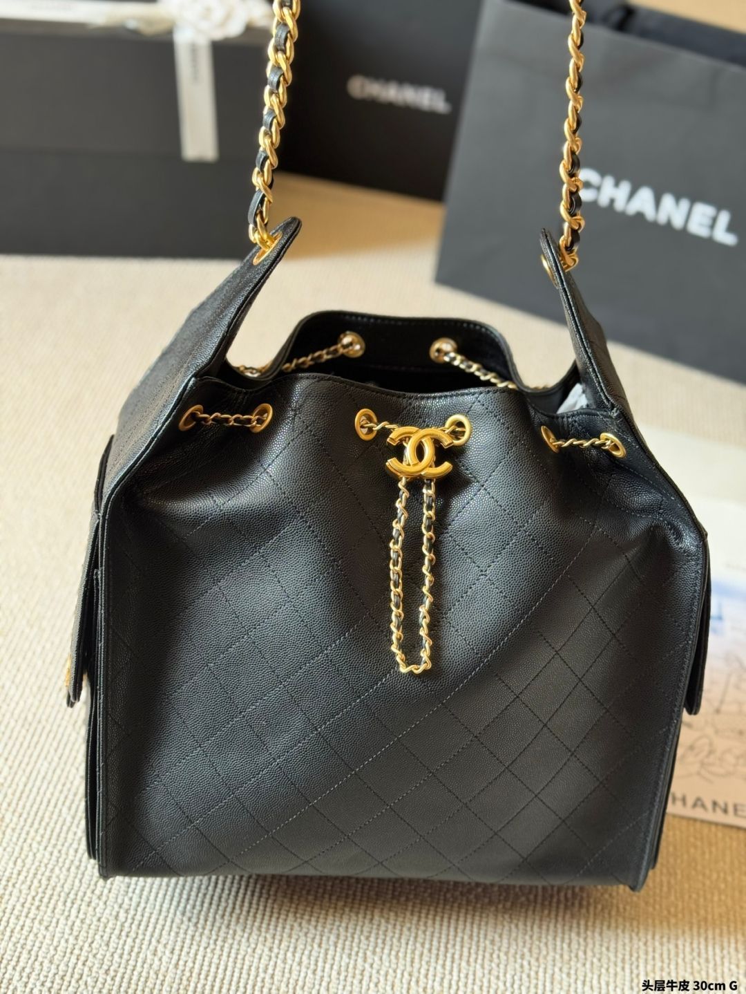 今日特価】Chanel 25S Large Grained Calfskin Hobo（シャネル