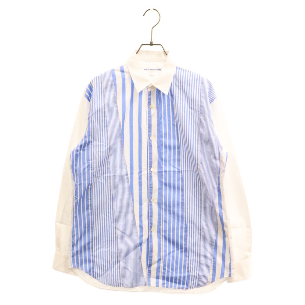 COMME des GARCONS SHIRT コムデギャルソンシャツ/フリルストライプ長袖シャツ/FK-B039/ABランク/93【中古】 COMME des GARCONS SHIRT コムデギャルソンシャツ/フリル