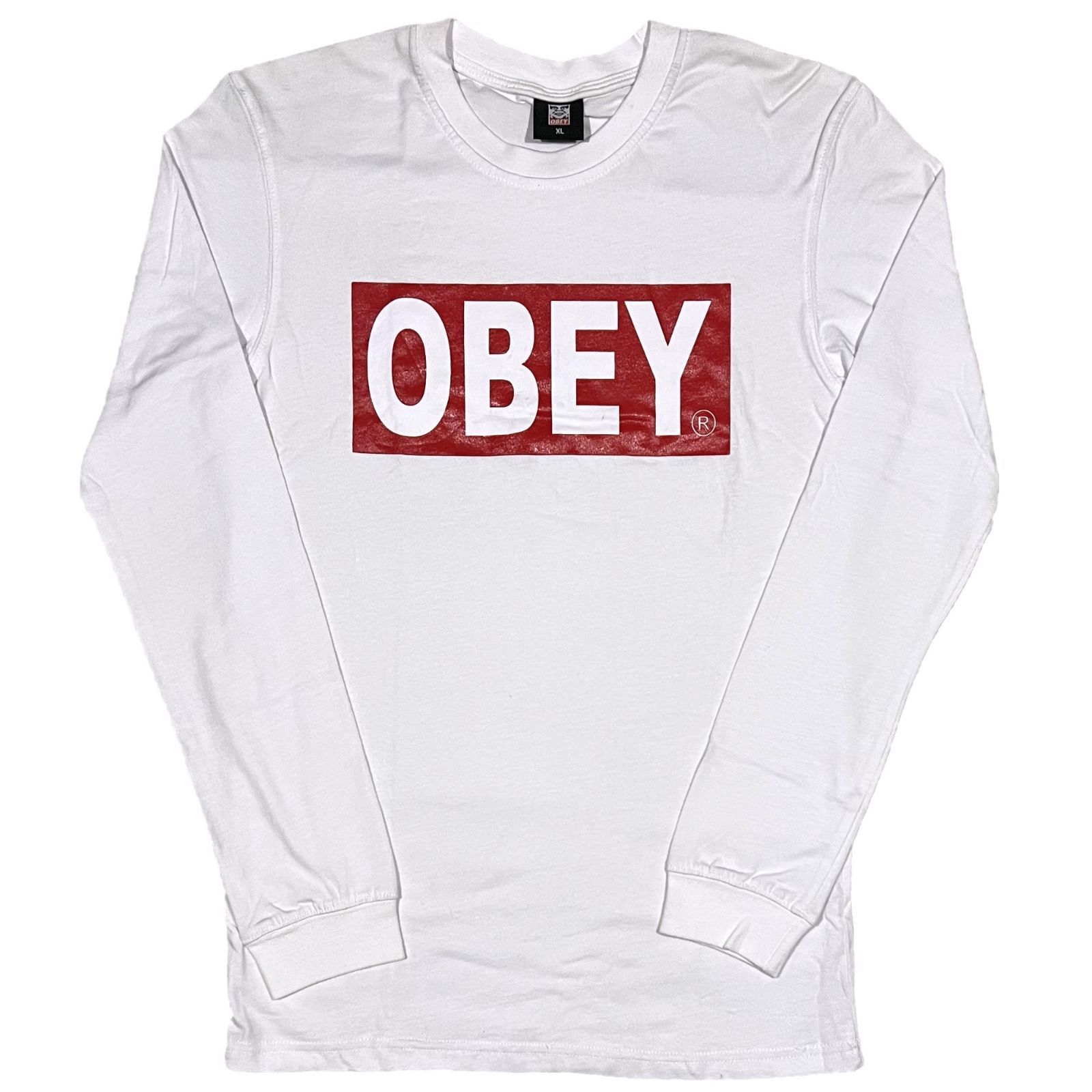 Obey オベイ ブランドロゴ 長袖 Tシャツ ホワイト - メルカリ