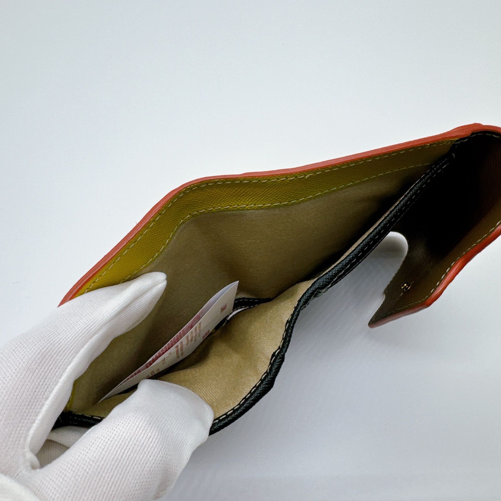 マルニ マルチカラー スクエアフラップウオレット 三つ折り財布 美品 