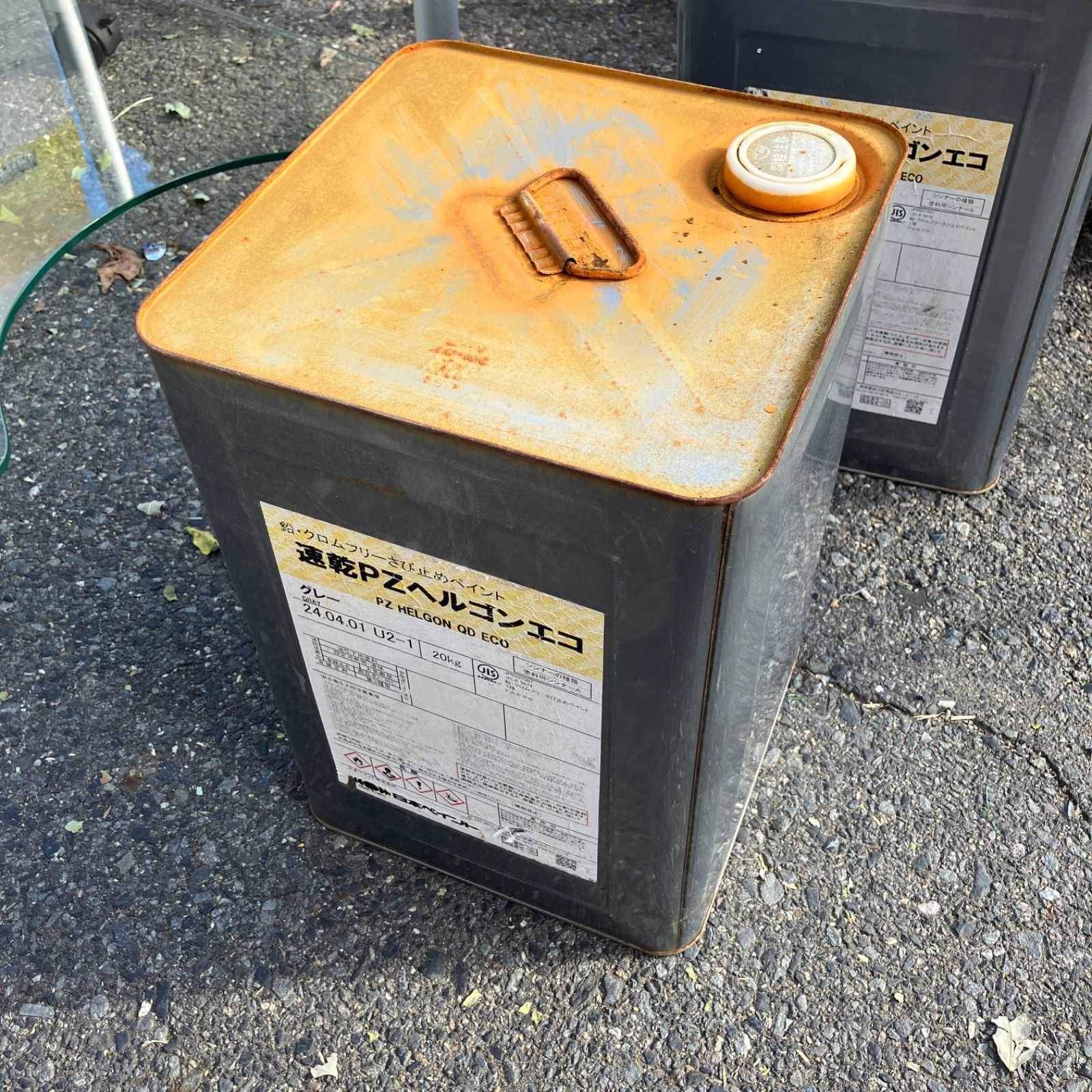 本体錆多め】日本ペイント 速乾PZヘルゴンエコ グレー 20kg 未開封 