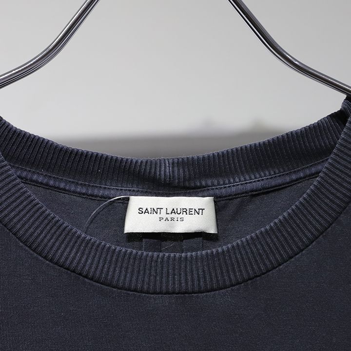 サンローランパリ カサンドラロゴ刺繍Tシャツ ダークグレー / XS 