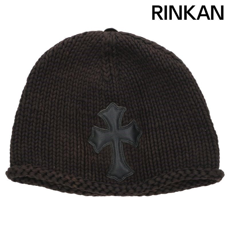 クロムハーツ BEANIE CASH|レザーパッチビーニー レザークロスパッチクロスボール付カシミヤ帽子 メンズ