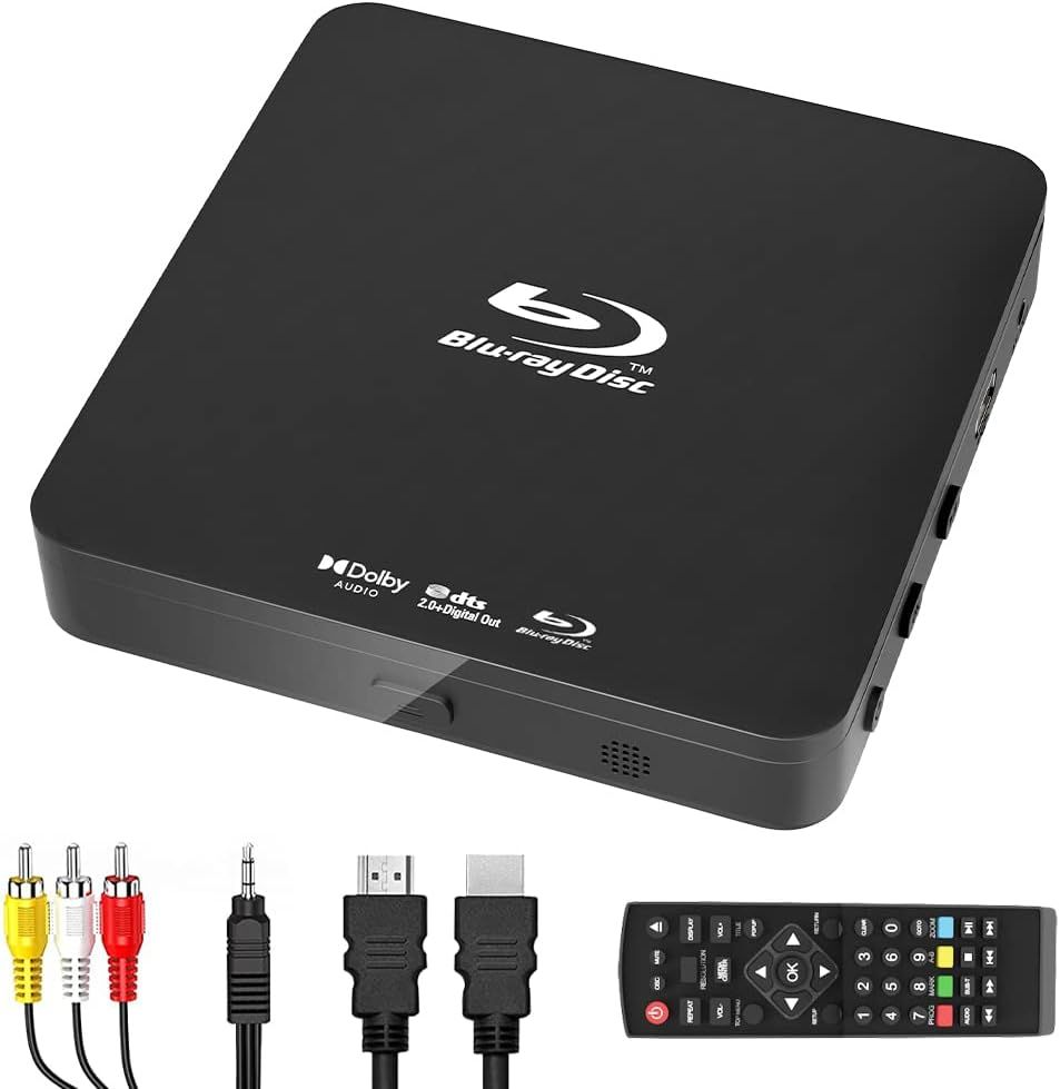 ブルーレイDVDプレーヤー、1080P スーパーミニディスクプレーヤー、DVD、CD、USB DTSサウンドサポート、内蔵PALNTSC同軸2.0USB、Blu-rayリージョンA / 1、リージョンフリー非ブルーレイディスク、HDMI A