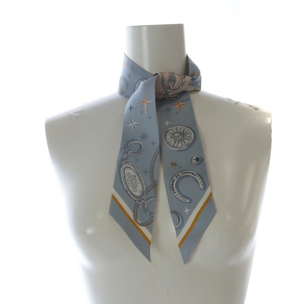 エルメス HERMES 25AW ツイリー C'EST LA FETE スカーフ 総柄 シルク