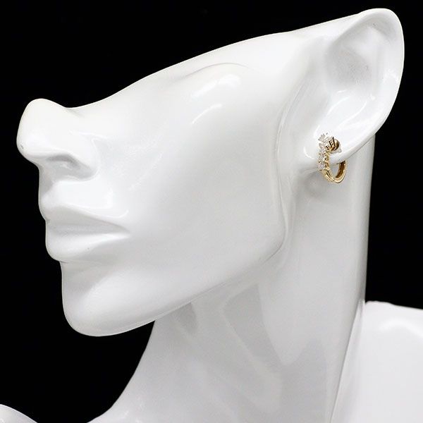 K18YG ダイヤモンド ピアス 0.68ct フープ - メルカリ 