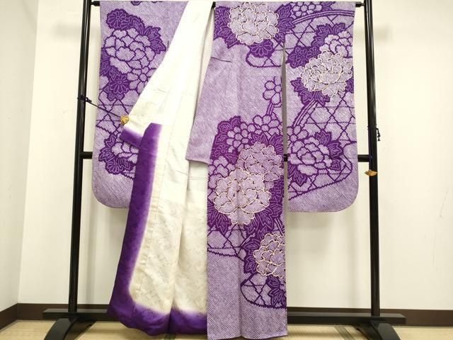 平和屋着物○豪華振袖 駒刺繍 総絞り 草花文 正絹 逸品 DAAV3453du