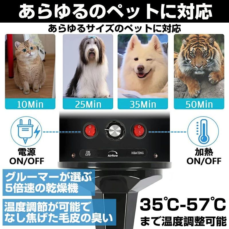 ペット用送風機 風速や温度調整