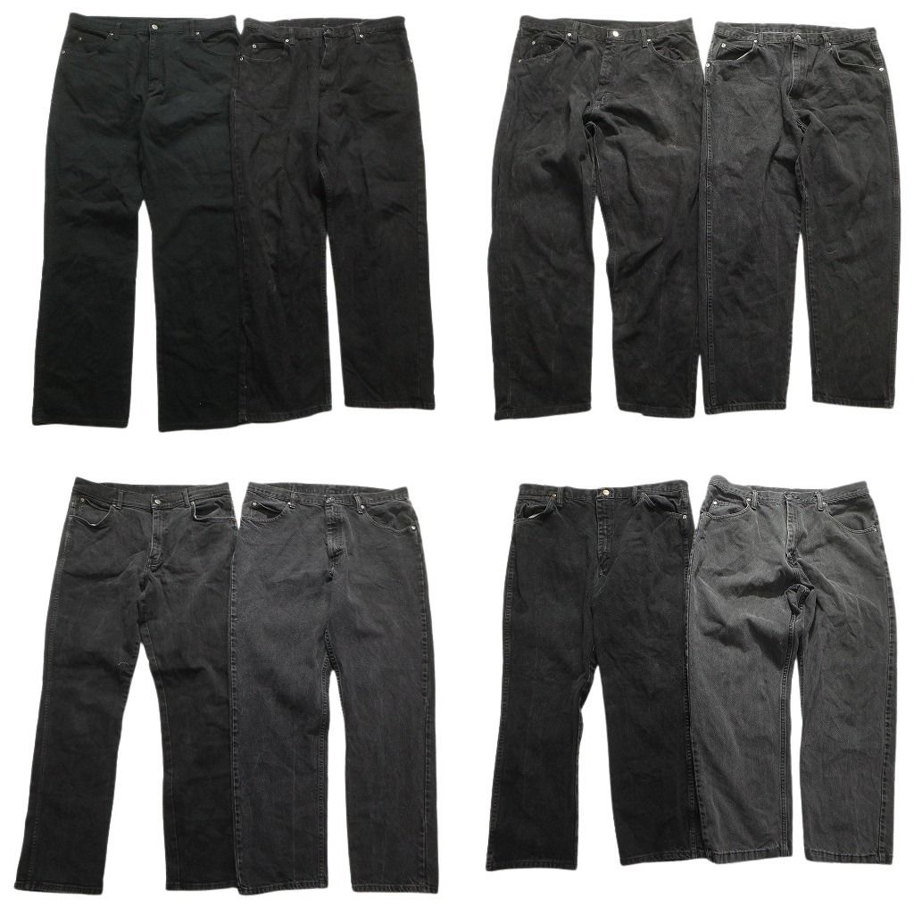 古着卸 Wrangler ラングラー ブラックデニム パンツ 8枚セット メンズ 38 フェード アメカジ 革パッチ 古着 NA5895