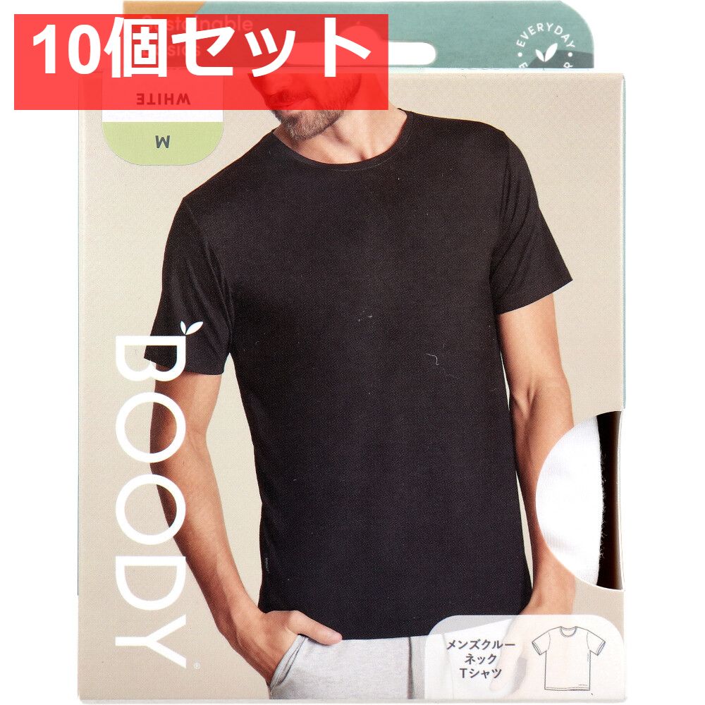 BOODY メンズ クルーネックＴシャツ Mサイズ ホワイト 10個セット まとめ売り