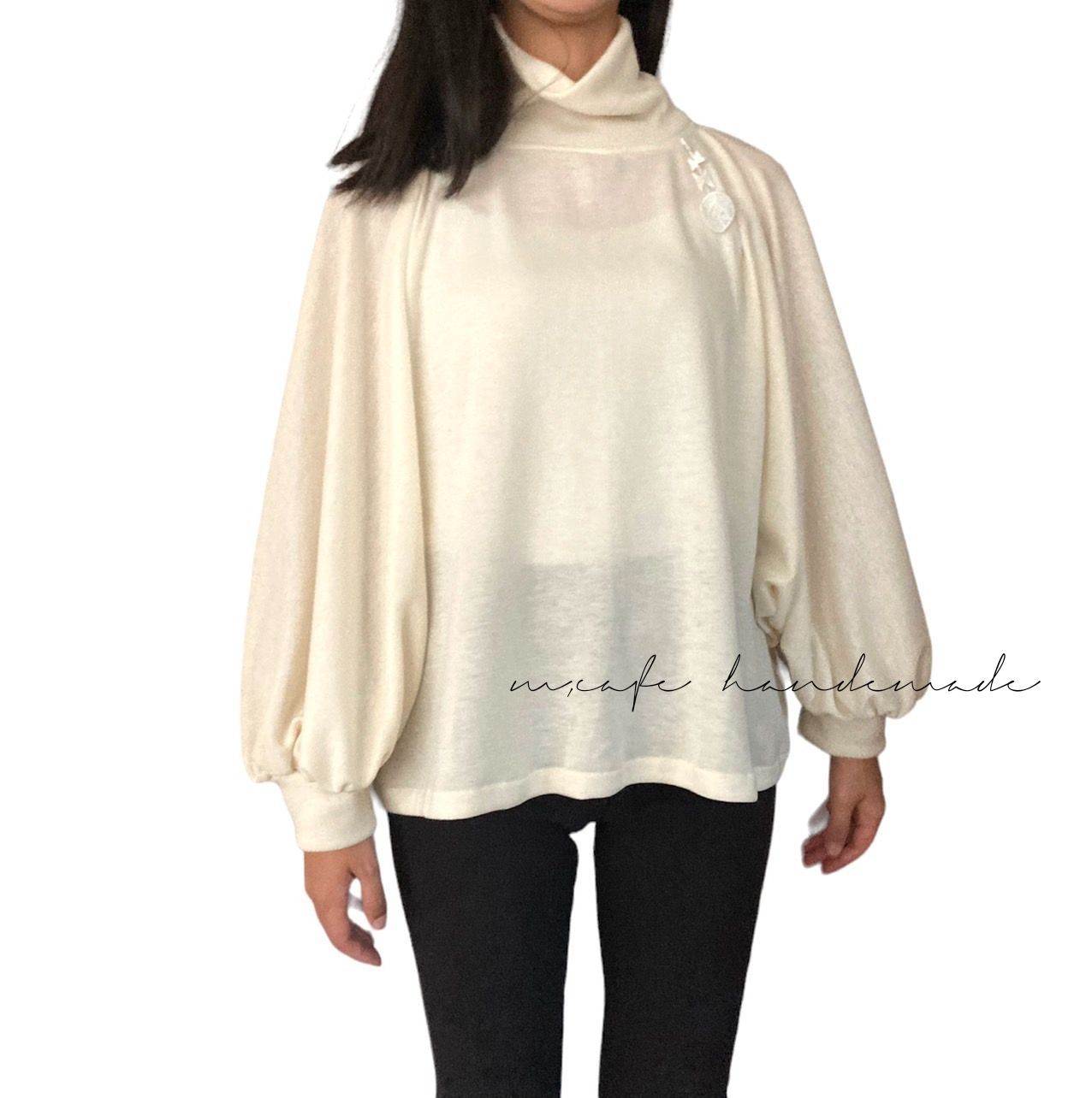 sale！ミナペルホネン風モチーフ付きシルクウールのblouse ニット - m