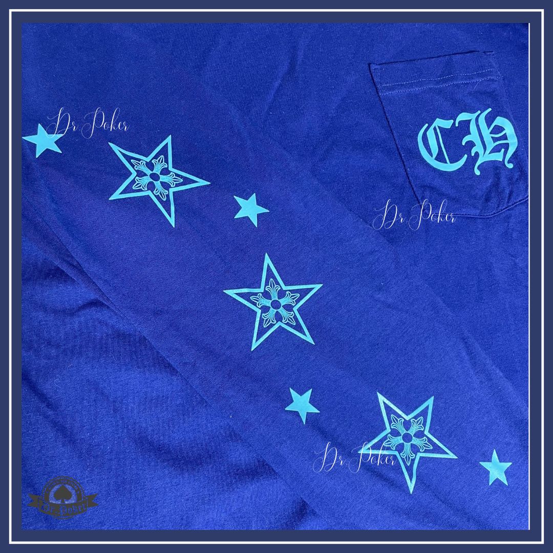 CHROME HEARTS】 Lapis Blue Star L/S Tee t-shirts long sleeve