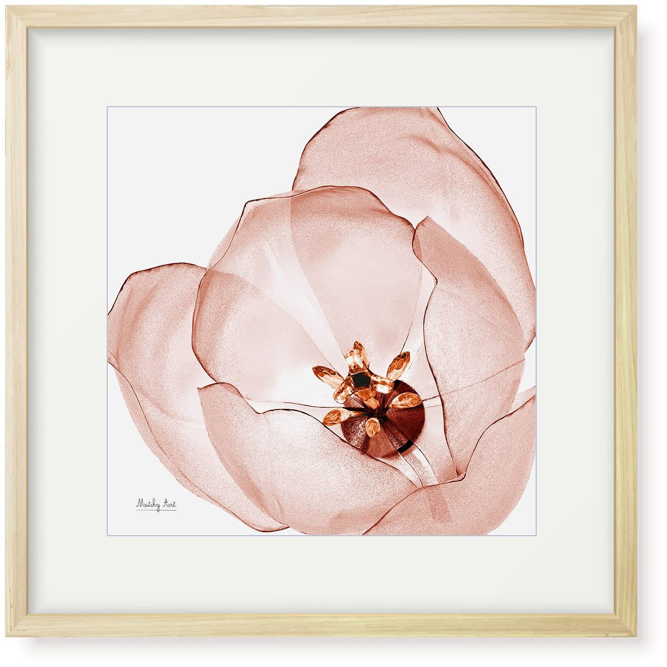 絵画 クリスタルチューリッフ? インテリア 絵 花 アートパネル 額入り縦32cm x 横32cm