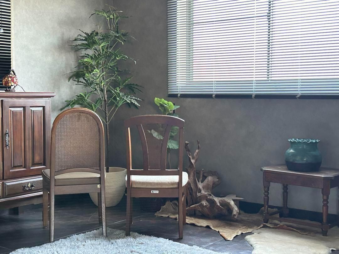 飛騨産業 マルニ木工 ヴィンテージチェア ラタンバックチェア 2脚