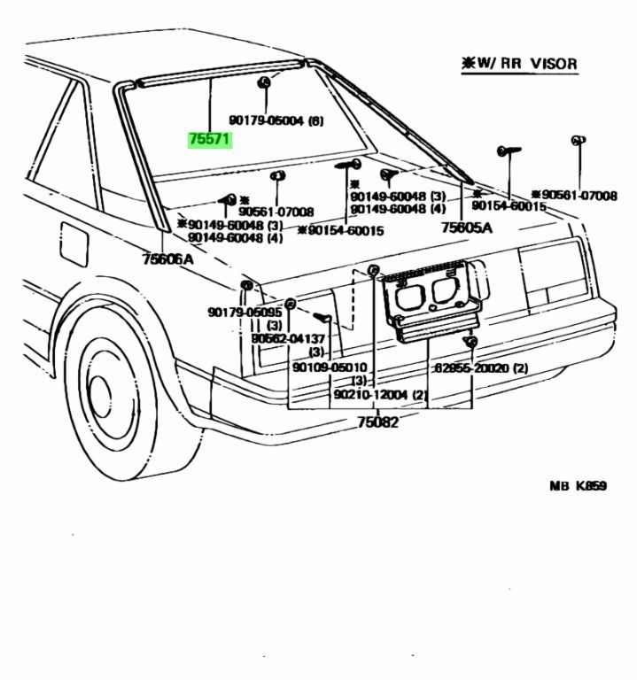トヨタ TOYOTA 純正 MR2 AW10 AW11 バックウィンドウ アウトサイド モールディング アッパー リア パーツ エンジン タイヤ バンパー 検索 マフラー