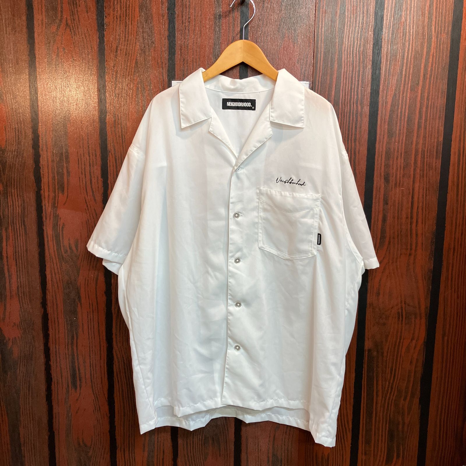 むつ75-062401】NEIGHBORHOOD 22ss PIPING オープンカラーシャツ 