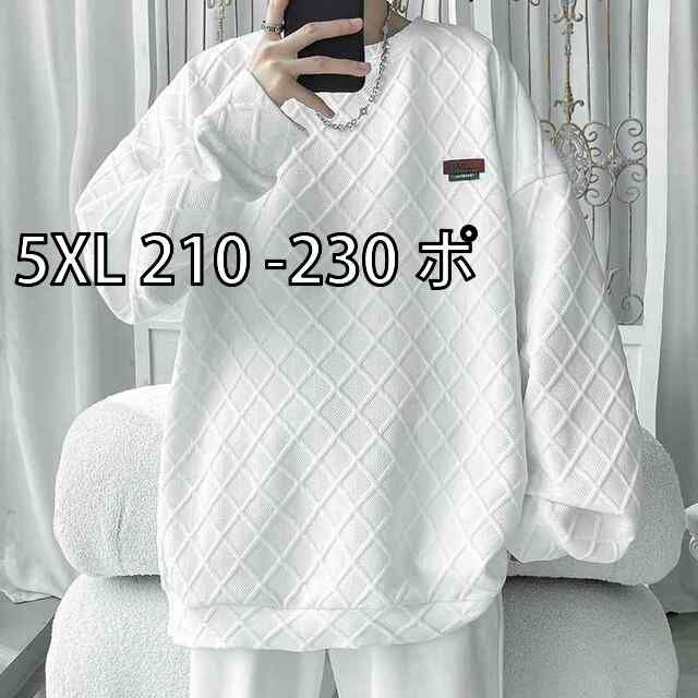 [5XL 210 -230 ポ]メンズ ファッション 服 男性用 オシャレ シンプル 大人 かっこいい 大きいサイズ ストリート 紳士服 アメリカン チェック カジュアル プルオーバー ラウンドネック スウェットシャツ ゆったり ヘビー ベース トップス