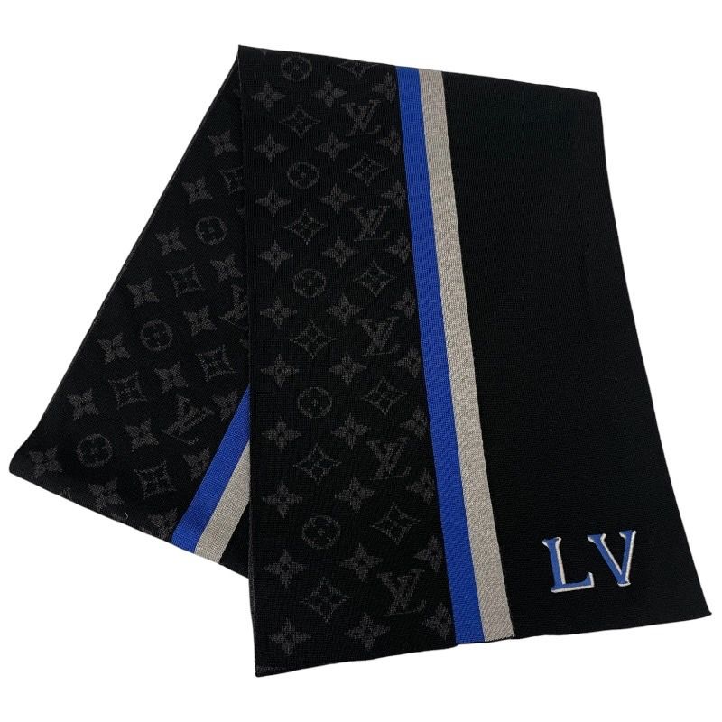 【LOUIS VUITTON】ルイ・ヴィトン エシャルプLVバーシティ M77935 マフラー ウール メンズ モノグラム ブラック 黒