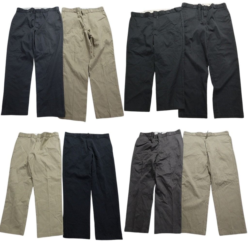 古着卸 まとめ売り ディッキーズ 874 ワーク パンツ 8枚セット (メンズ 40 ) アメカジ ブラック ベージュ グレー コットンパンツ MX2040