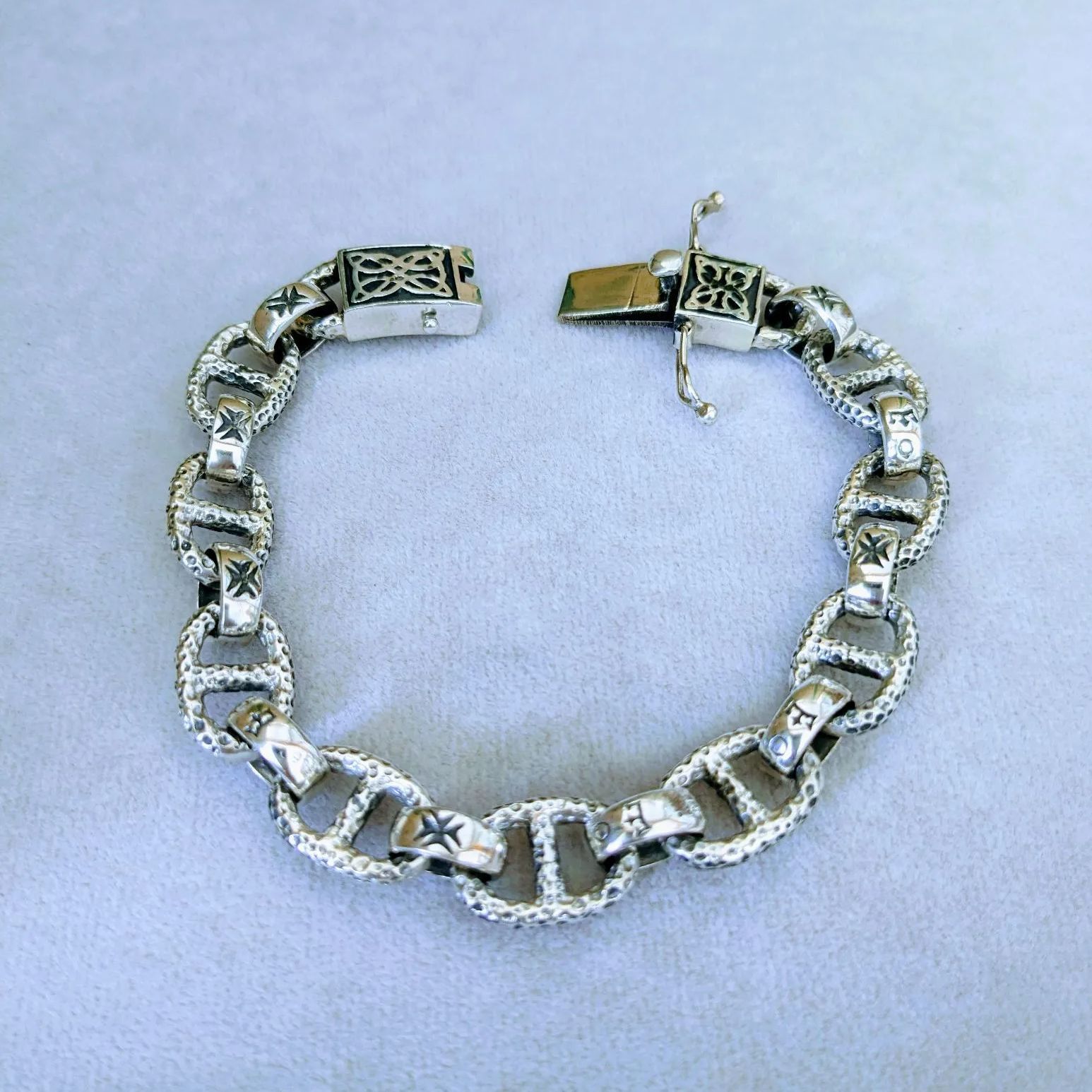 シルバー925 アンカーチェーン ブレスレット メキシカンジュエリー　ビンテージ アンカーチェーン ブレスレット 925 シルバー シルバー925 アンカー