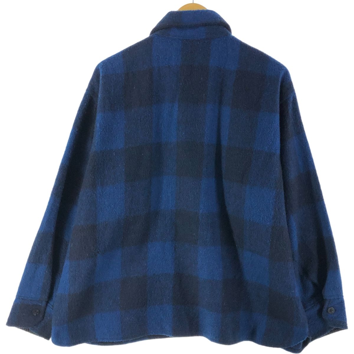 古着 70~80年代 Brewster チェック柄 ウールCPOシャツ メンズXL相当