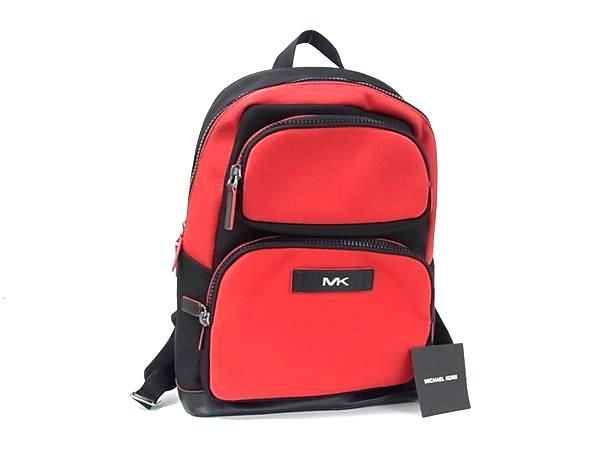 MICHAEL KORS マイケルコース ナイロンキャンバス リュックサック バックパック デイパック レッド系 BJ9398