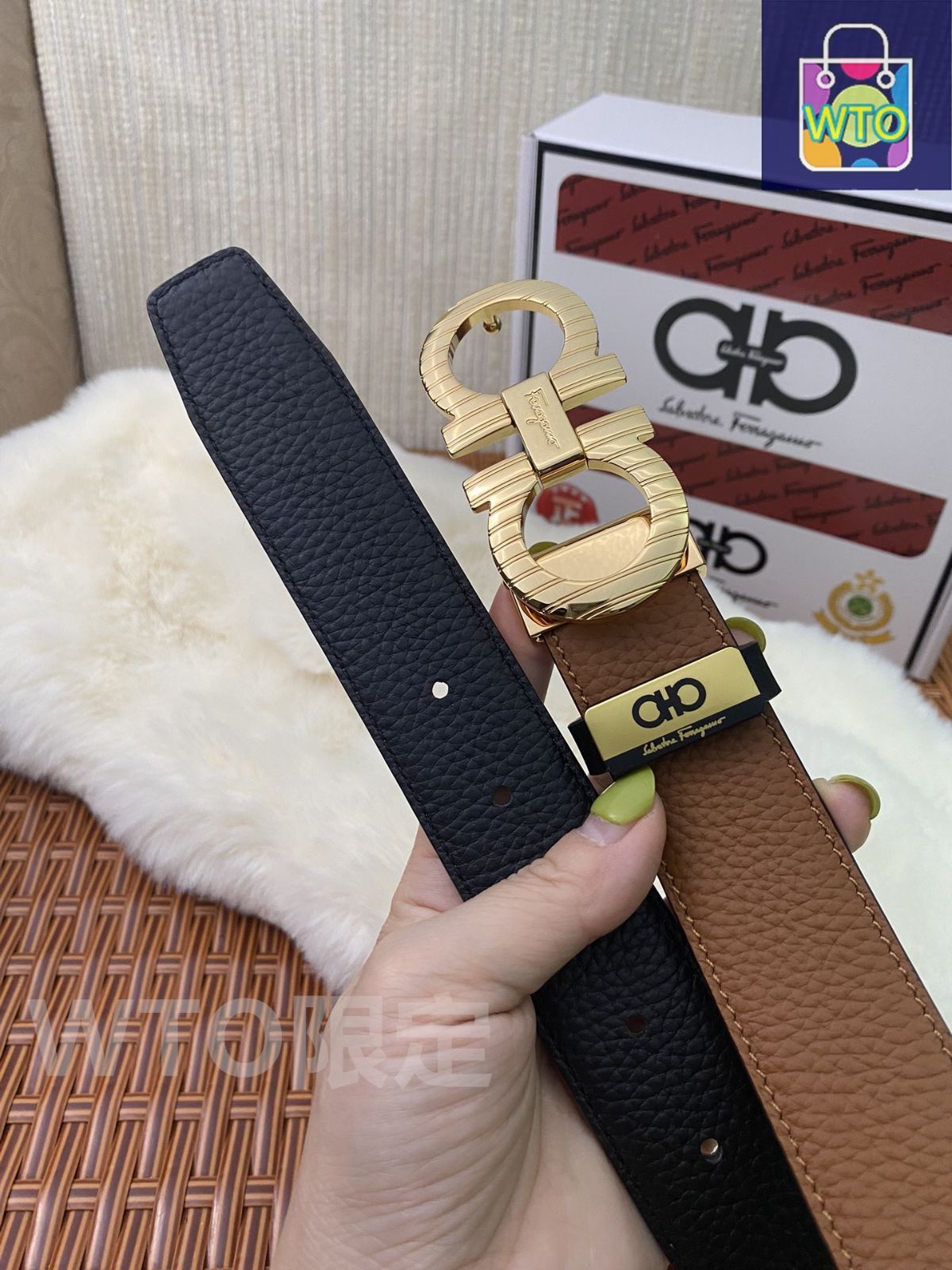 フェラガモ　メンズ　ベルト　95 Ferragamo フェラガモ メンズ 真皮ベルト01-1 - メルカリ