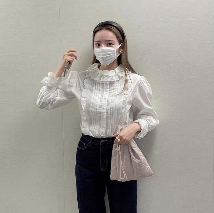 Bibiy. ブラック フリルトップス