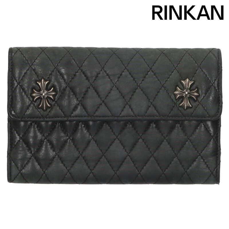 クロムハーツ WAVE4 QLT 3SNP 4ウェーブキルティングレザーウォレット財布 メンズ