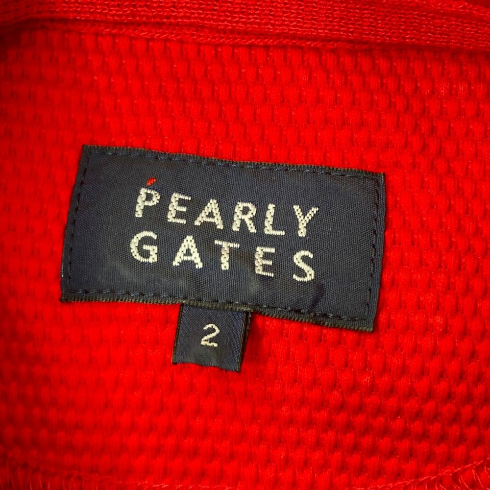 サイズ：2 PEARLY GATES パーリーゲイツ  半袖ポロシャツ ロゴプリント  レッド系 [240101430168] ゴルフウェア レディース ストスト サイズ：2 PEARLY GATES パーリーゲイツ 半袖ポロシャツ ロゴ