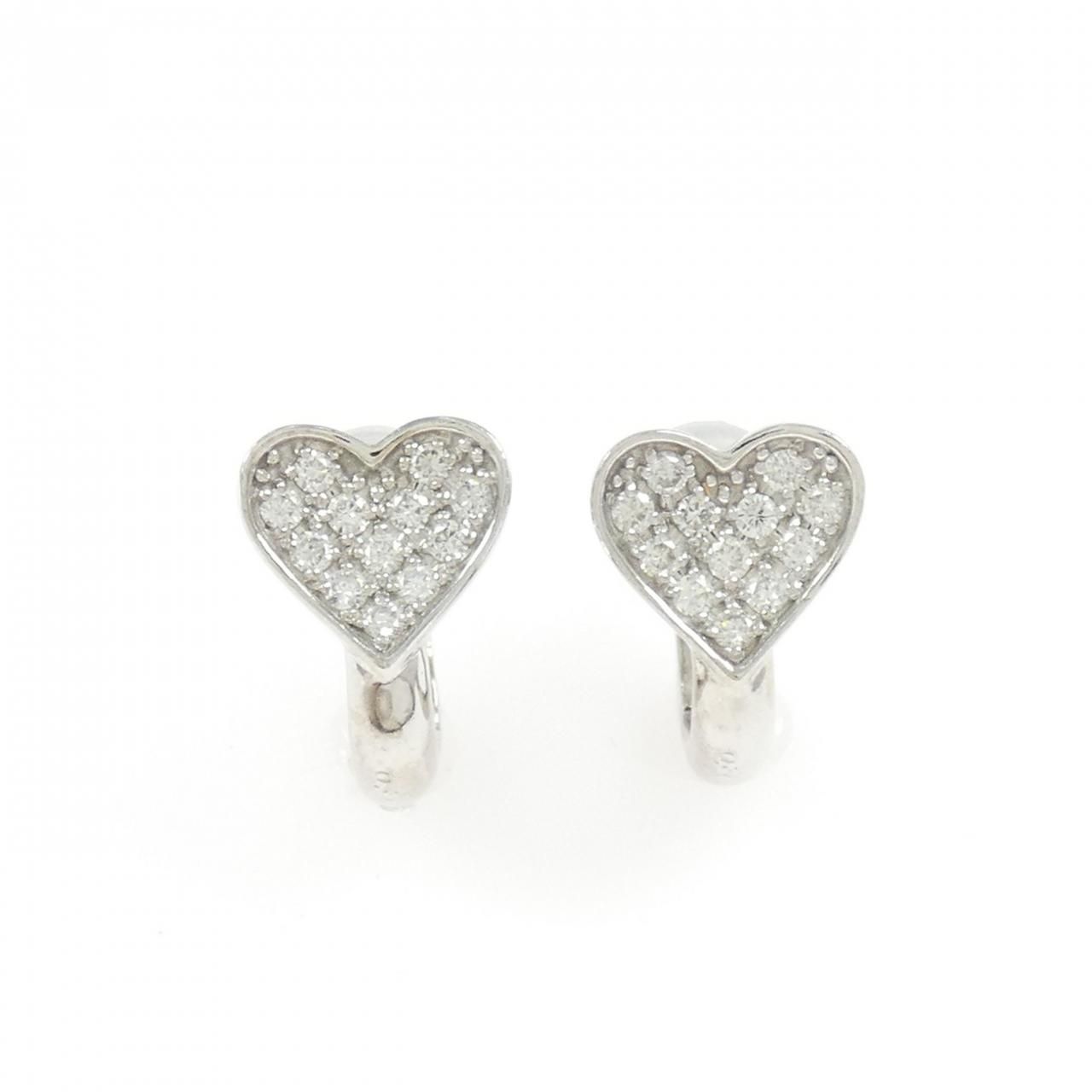 K18WG ハート ダイヤモンド イヤリング 0.60CT